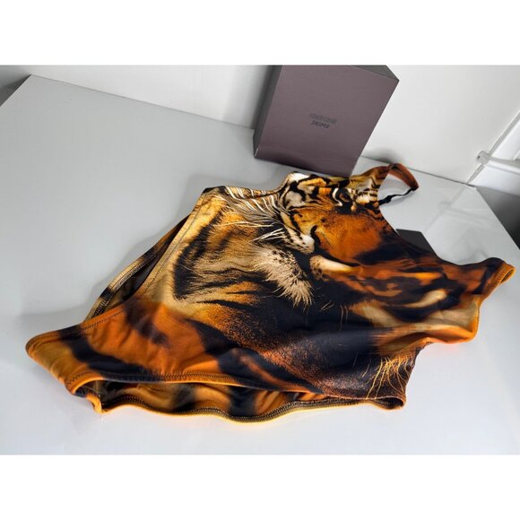 NWT Skims X Roberto Cavalli Scoop Neck One Piece In Tiger Face Print Size XL - Picture 11 of 16